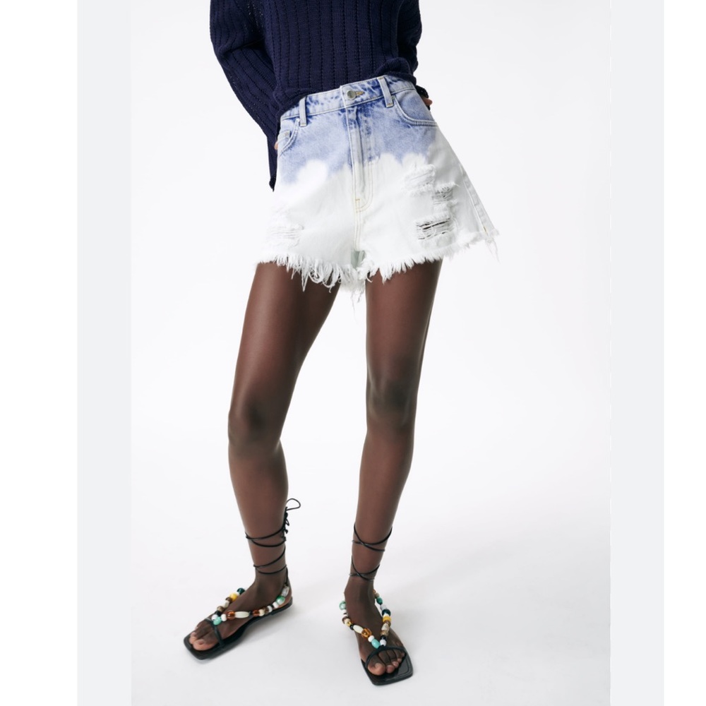 Zara tie dye denim shorts